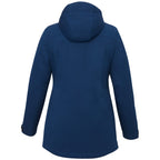 Lena Recycled Insulated Jacket with Hood for Women Transfer - River Blue - Back