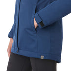 Lena Recycled Insulated Jacket with Hood for Women Transfer - River Blue - On Model Detail 3