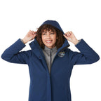 Lena Recycled Insulated Jacket with Hood for Women Transfer - River Blue - On Model Detail