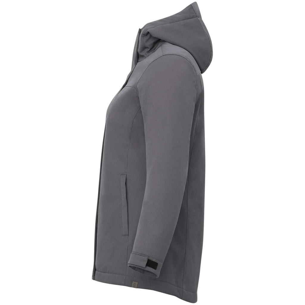 Lena Recycled Insulated Jacket with Hood for Women Transfer - Steel Grey - Left Side