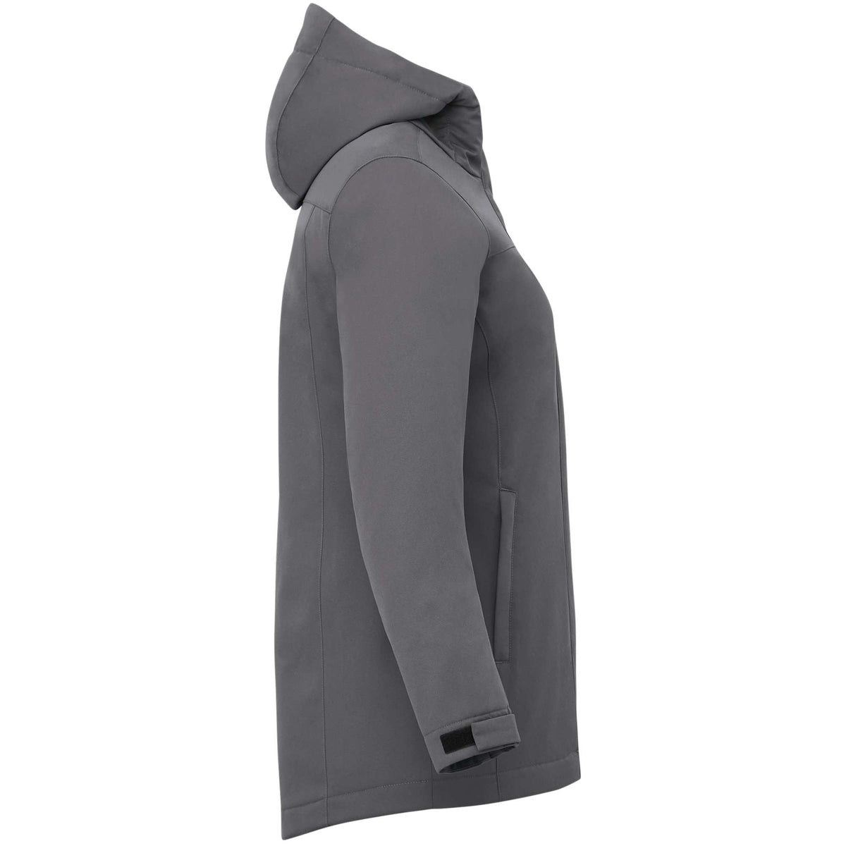 Lena Recycled Insulated Jacket with Hood for Women Transfer - Steel Grey - Right Side