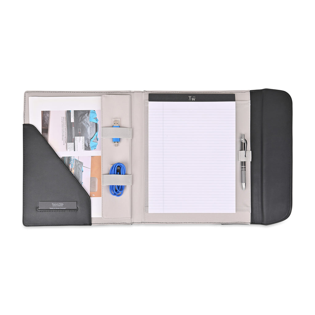 Lennox Padfolio in Recycled Nylon Transfer - Black - View 2