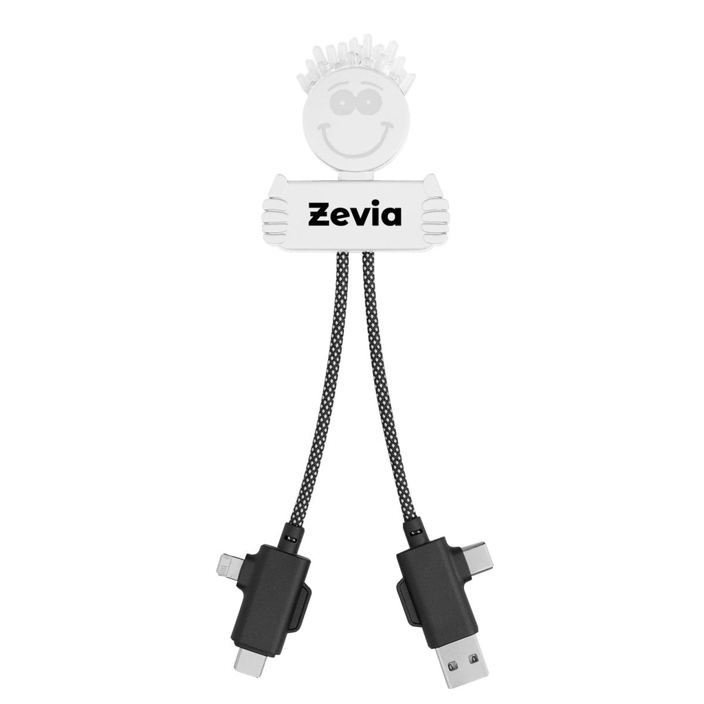 Light-Up Charging Guy with Multi-Cable - Pad Print