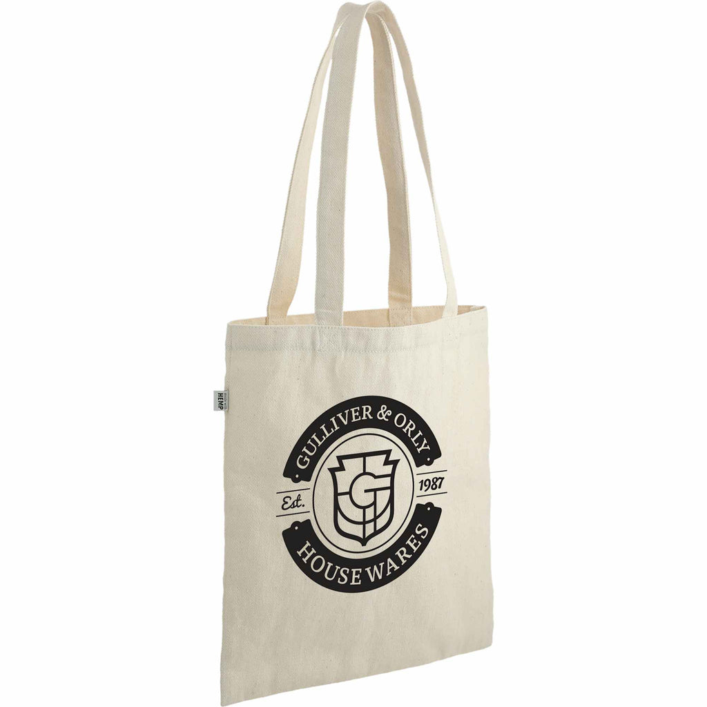 Lightweight Hemp Cotton Tote, 11 oz - Natural - Right Angle