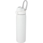 London Sip and Chug Insulated Bottle, 24 oz Laser Engraving - White - Left Angle