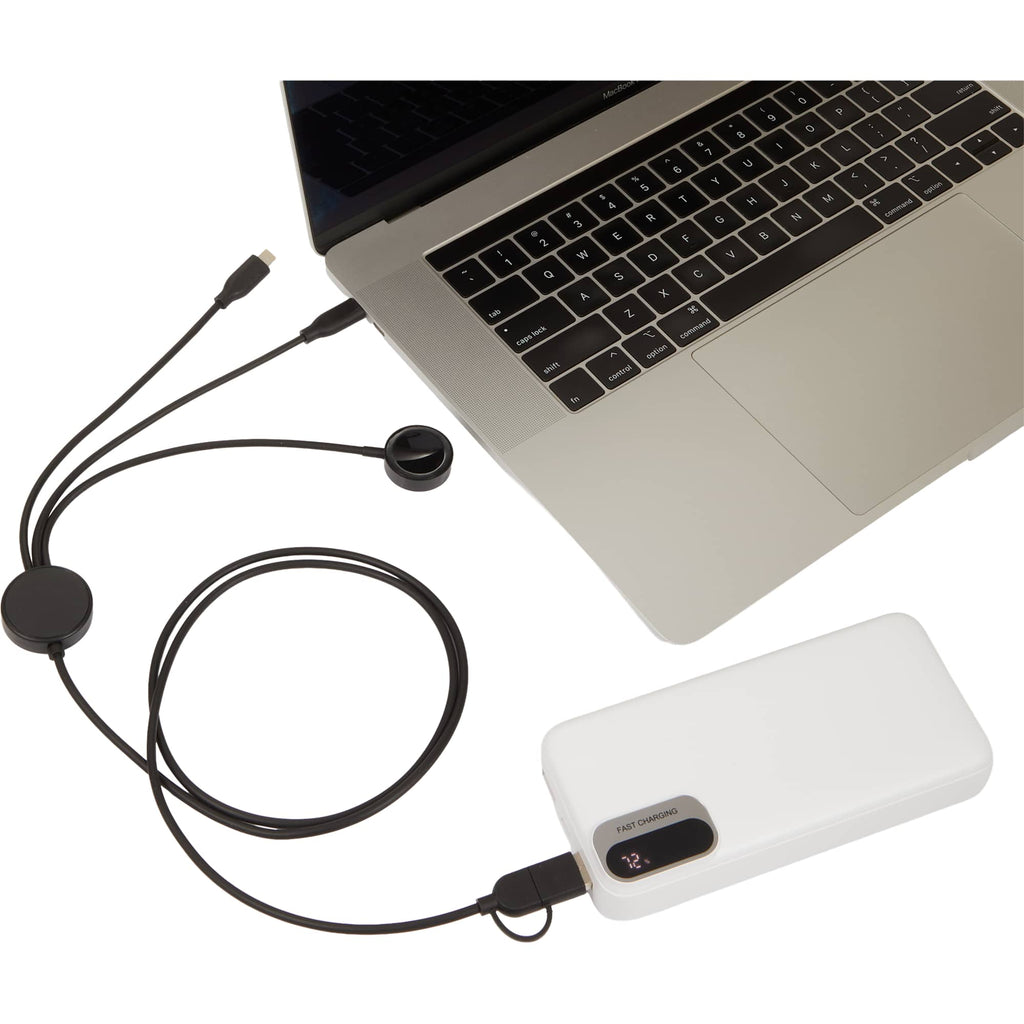 Long Charging Cable with Apple Watch Charger, 47 Inch - Black - Detail