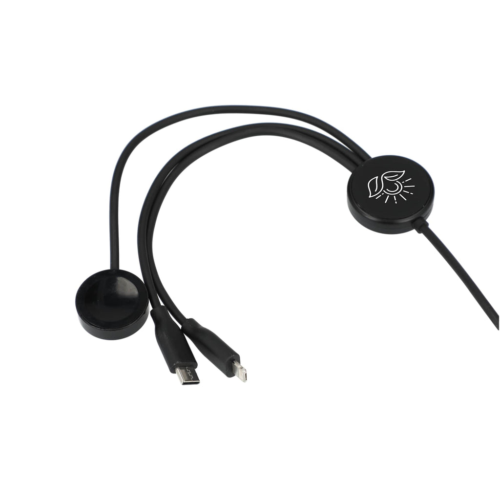 Long Charging Cable with Apple Watch Charger, 47 Inch - Black - Front 2