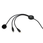 Long Charging Cable with Apple Watch Charger, 47 Inch - Black - Front 3