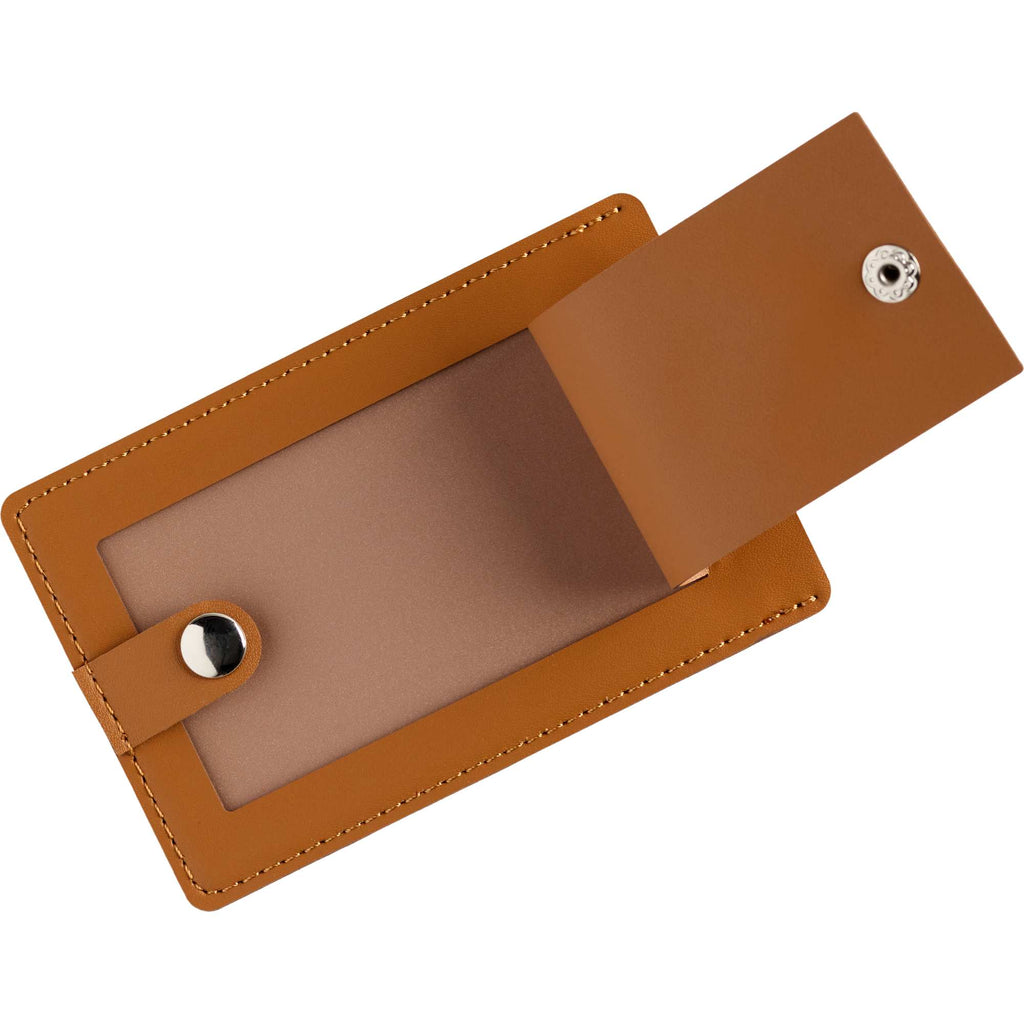 Luggage Tag in Pineapple Leather Debossing - Brown - Right Angle