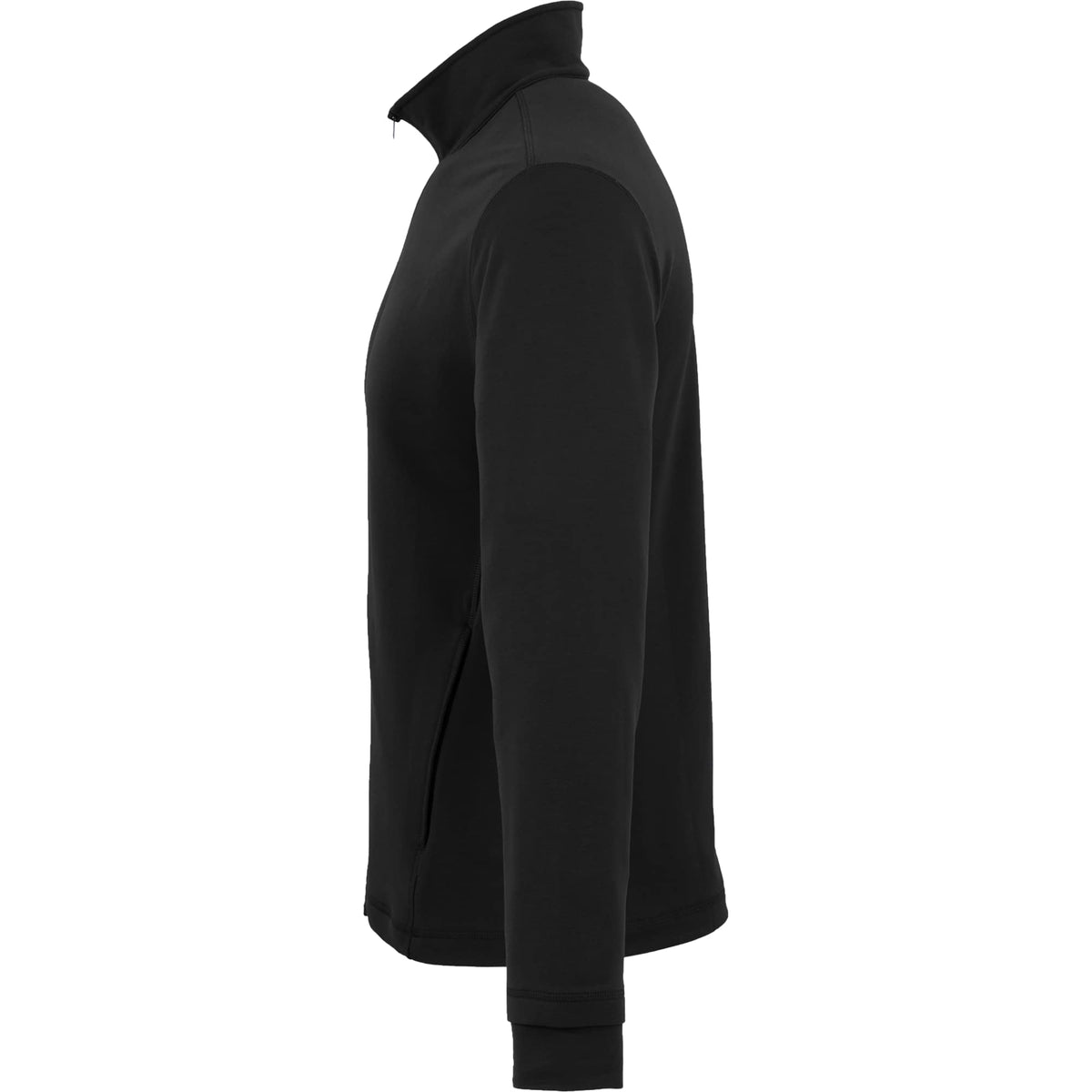 Lyon Stretch French Terry Full Zip Jacket for Men Embroidery - Black - Left Side