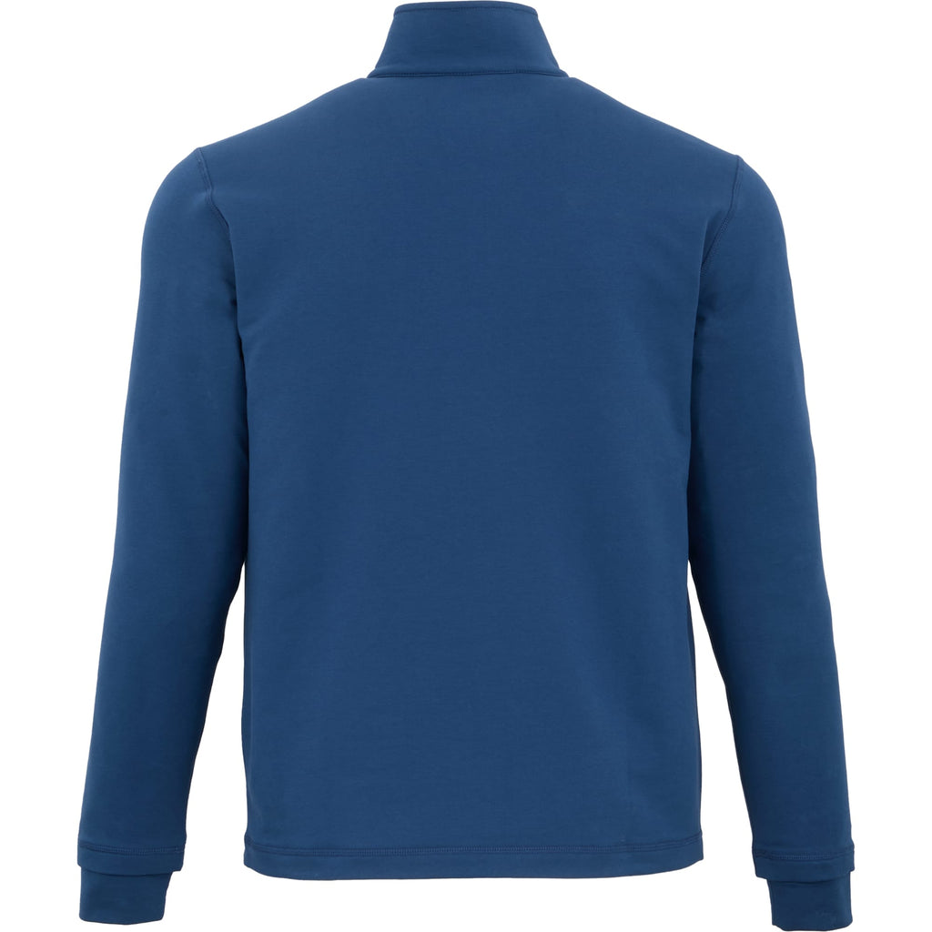 Lyon Stretch French Terry Full Zip Jacket for Men Embroidery - River Blue - Back