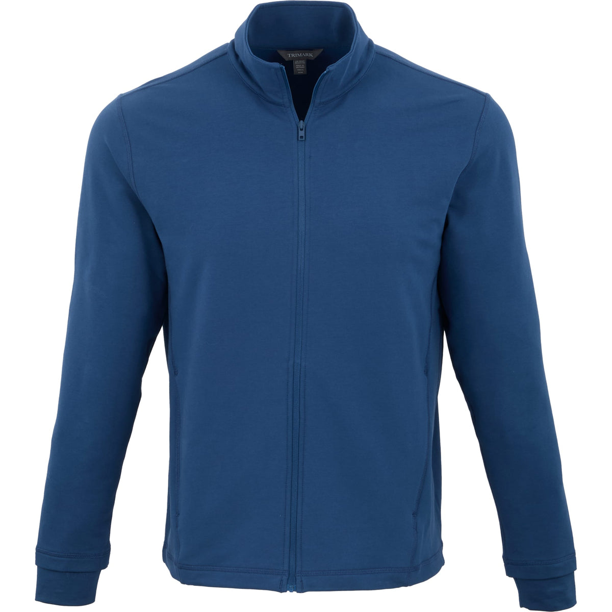 Lyon Stretch French Terry Full Zip Jacket for Men Embroidery - River Blue - Front