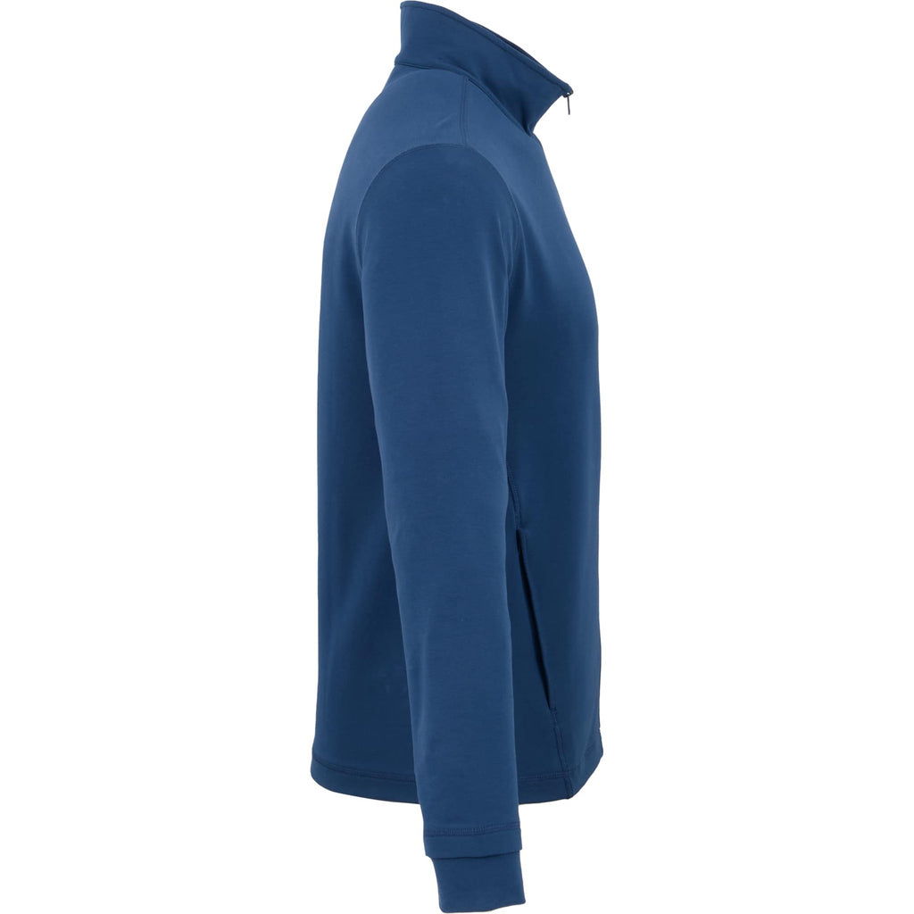 Lyon Stretch French Terry Full Zip Jacket for Men Embroidery - River Blue - Right Side