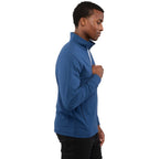 Lyon Stretch French Terry Full Zip Jacket for Men Transfer - River Blue - Right Side On Model