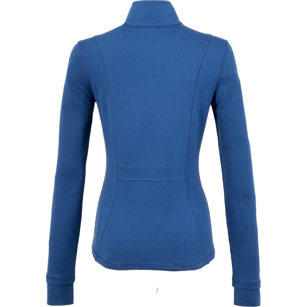 Lyon Stretch French Terry Full Zip Jacket for Women Transfer - River Blue - Back