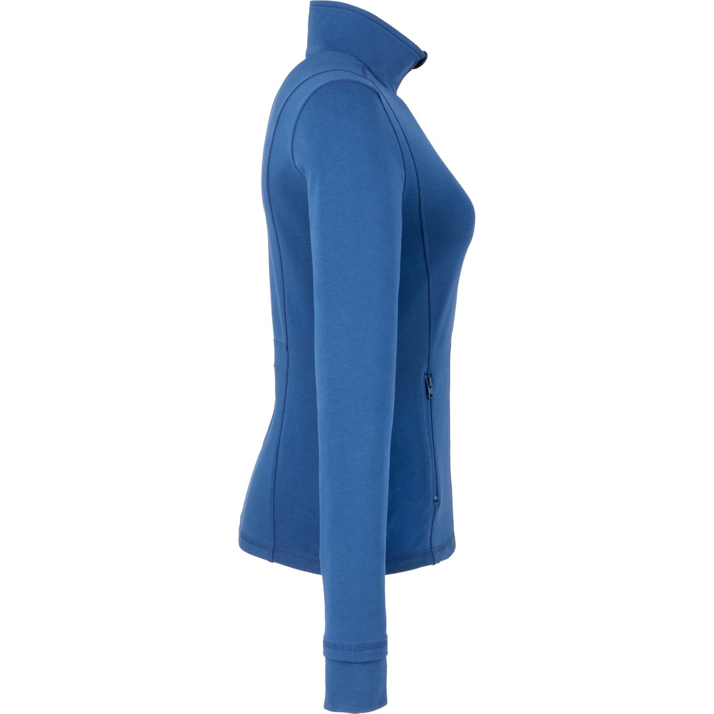 Lyon Stretch French Terry Full Zip Jacket for Women Transfer - River Blue - Right Side