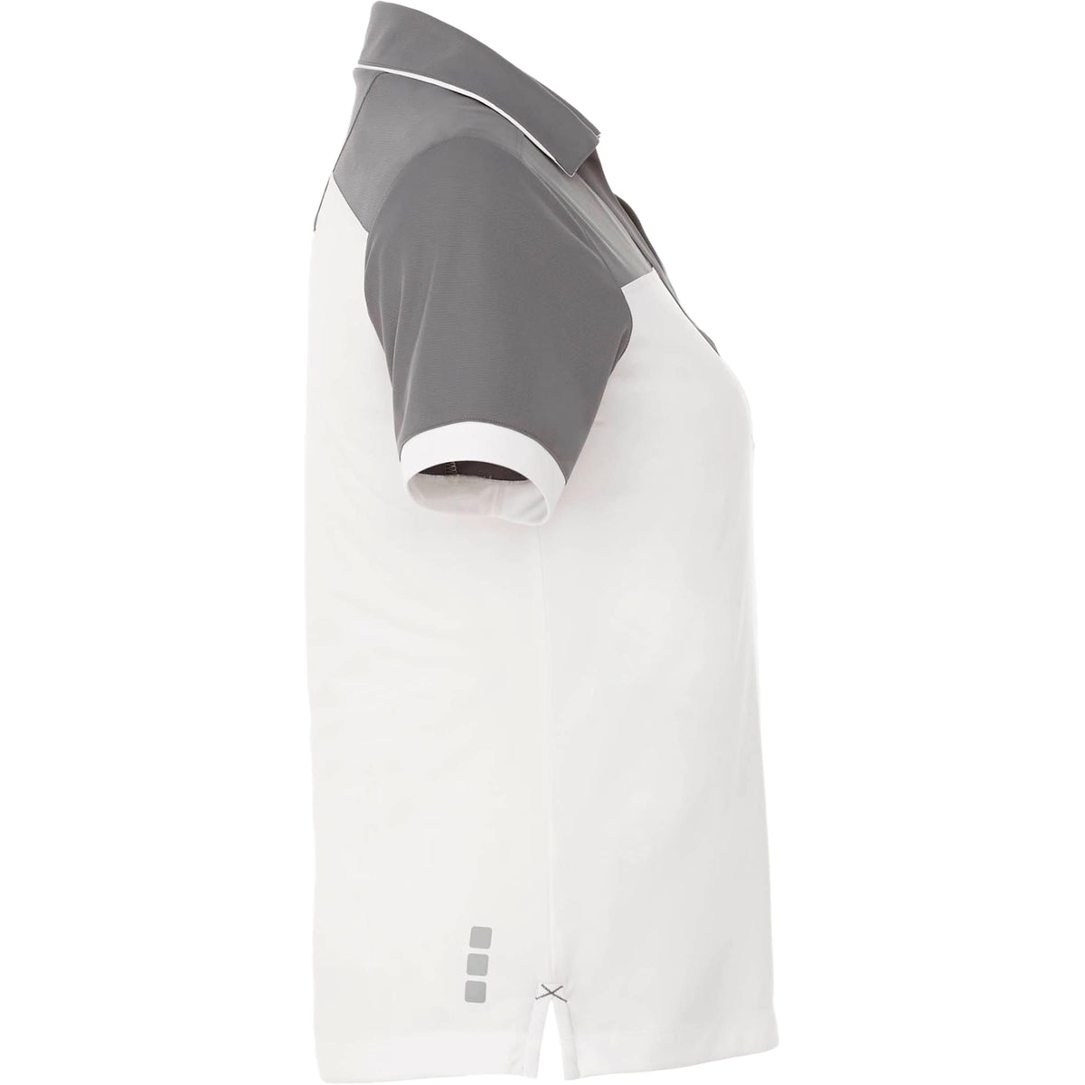 Mack Colorblock Polo for Women Transfer - Steel Grey/White - Right Side