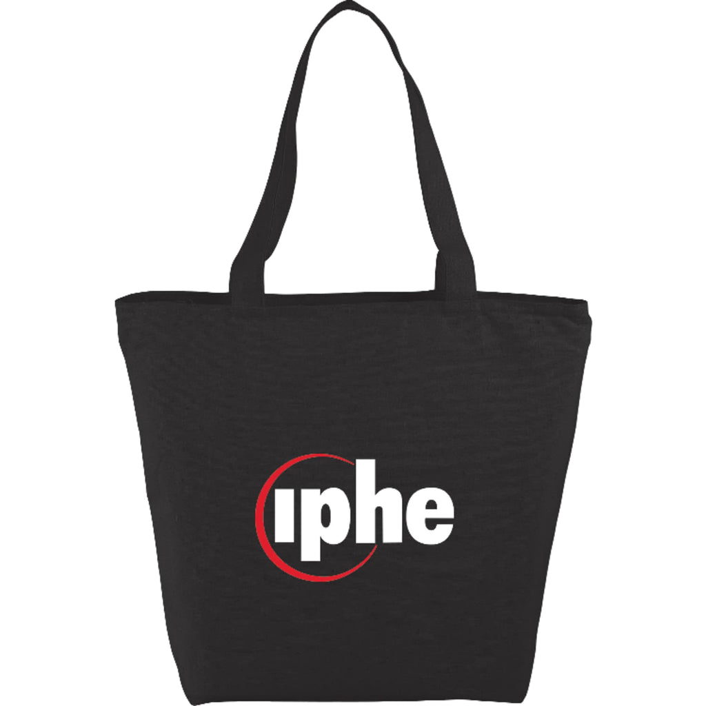 Maine Zippered Cotton Canvas Tote, 8 oz Full Color - Black - Photo 3