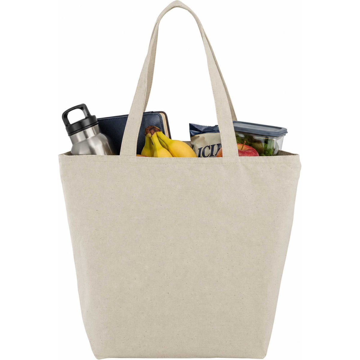 Maine Zippered Cotton Canvas Tote, 8 oz Full Color - Natural - Photo 2
