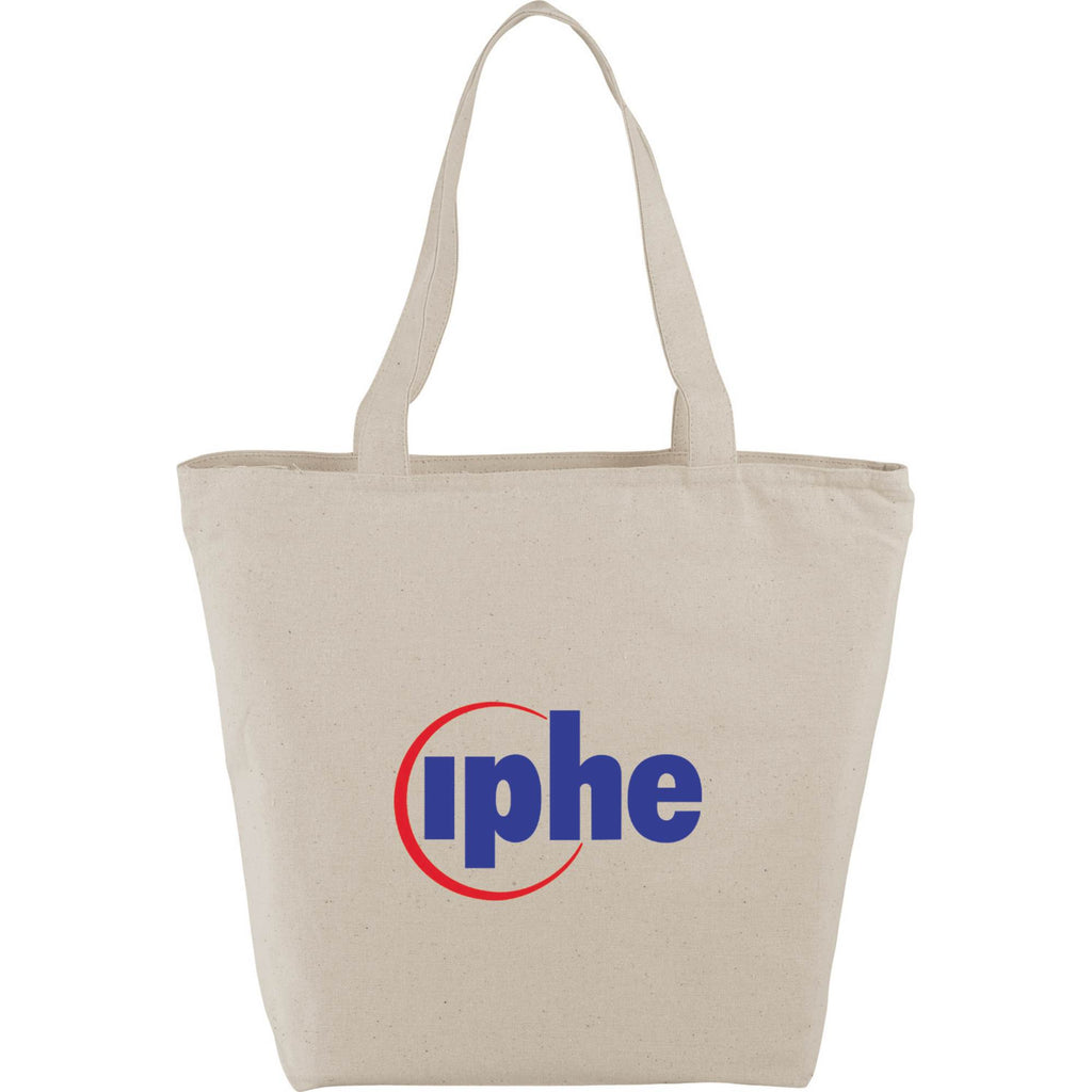 Maine Zippered Cotton Canvas Tote, 8 oz Full Color - Natural - Photo 3