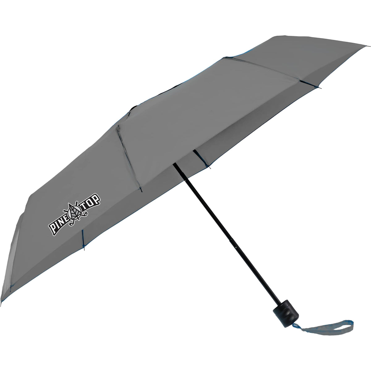 Manual Folding Umbrella with Sleeve, 42 Inch Full Color - Gray - Right Angle