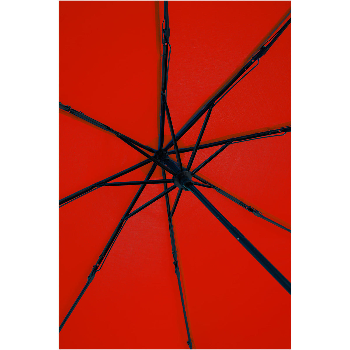 Manual Folding Umbrella with Sleeve, 42 Inch Full Color - Red - Ribs