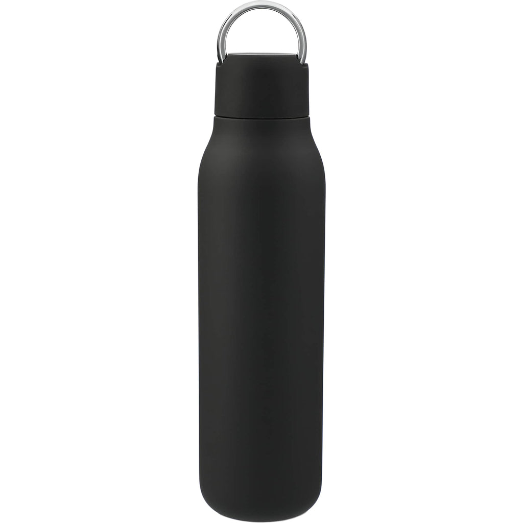 Marka Copper Insulated Bottle with Metal Loop, 20 oz - Black - Back 2