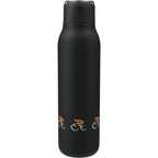 Marka Copper Insulated Bottle with Metal Loop, 20 oz - Black - Back