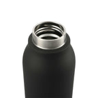 Marka Copper Insulated Bottle with Metal Loop, 20 oz - Black - Top Open