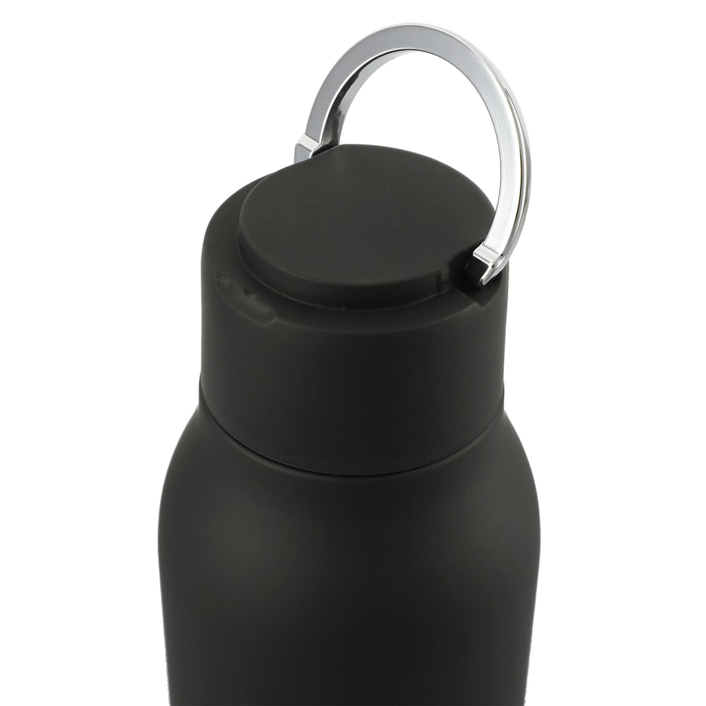 Marka Copper Insulated Bottle with Metal Loop, 20 oz - Black - Top