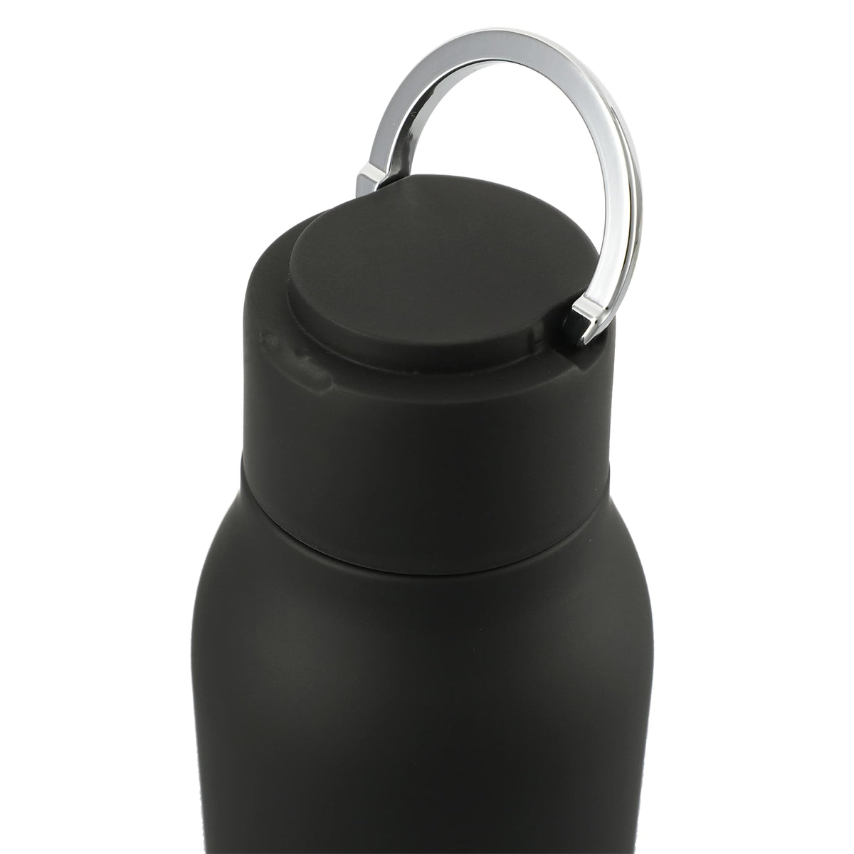 Marka Copper Insulated Bottle with Metal Loop, 20 oz - Black - Top