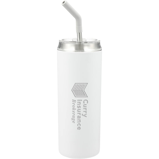 Marka Copper Vacuum Tumbler and Reusable Steel Straw, 20 oz Laser Engraving
