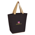 Marketplace Tote Bag in Jute - Black - Embroidery