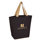 Marketplace Tote Bag in Jute - Black - Silk Screen