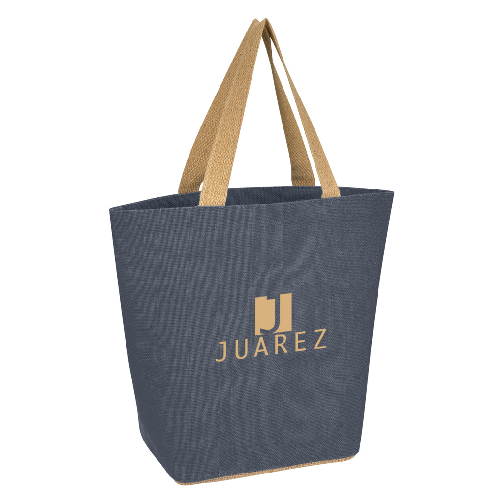 Marketplace Tote Bag in Jute - Navy - Silk Screen