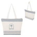 Marlo Recycled Cotton Zippered Tote Bag, 10 oz Embroidery - Navy - Silk Screen