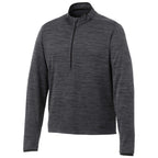 Mather Performance Knit Half Zip with Thumb Holes for Men Embroidery - Heather Dark Charcoal - Front Flat