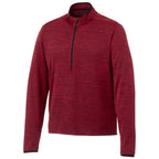 Mather Performance Knit Half Zip with Thumb Holes for Men Transfer - Team Red Heather - Front Flat