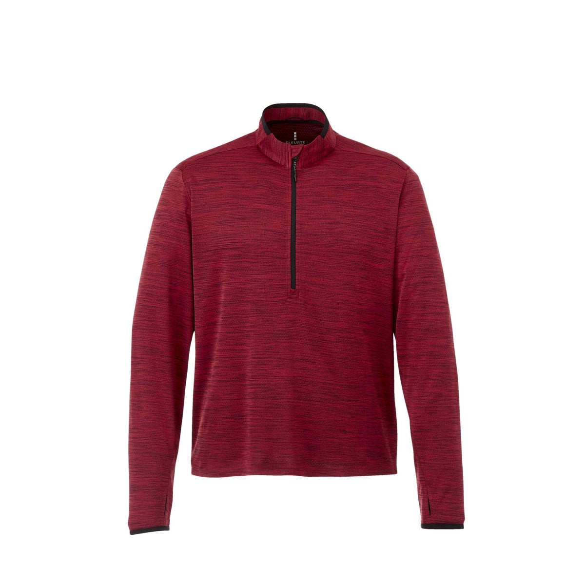 Mather Performance Knit Half Zip with Thumb Holes for Men Transfer - Team Red Heather - Front