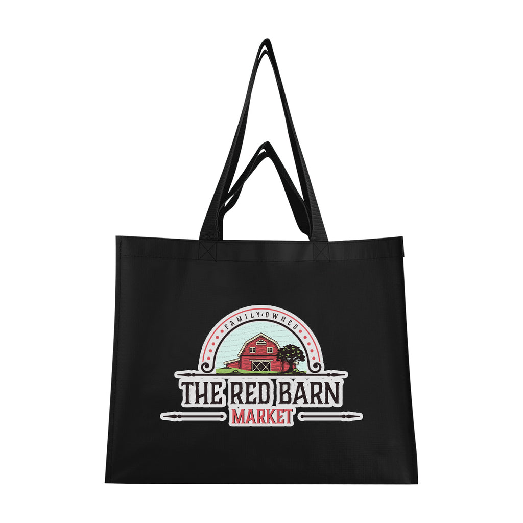 Matte Laminated Recycled Dual Handle Shopper Tote Bag - Black - Colorbrite