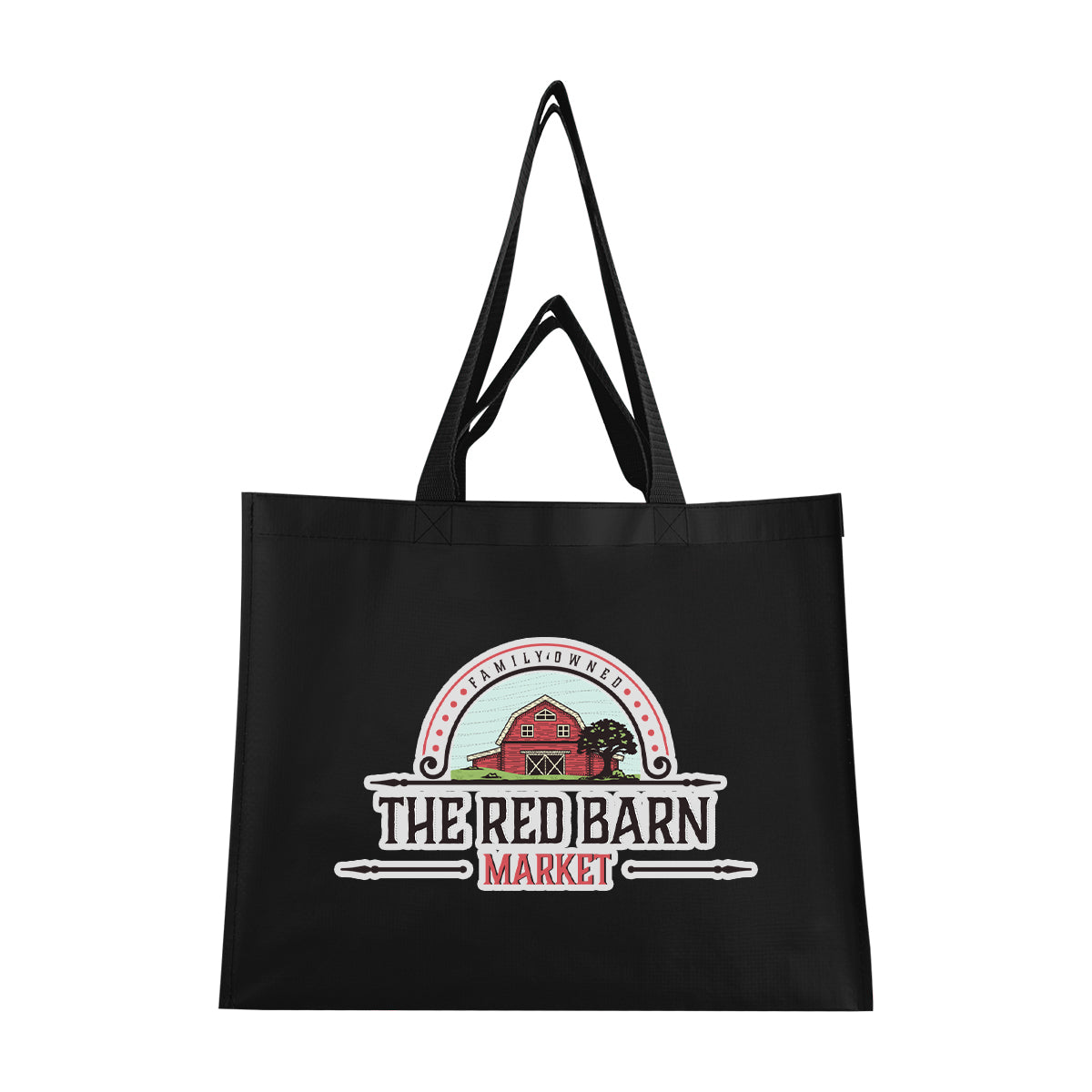 Matte Laminated Recycled Dual Handle Shopper Tote Bag - Black - Colorbrite