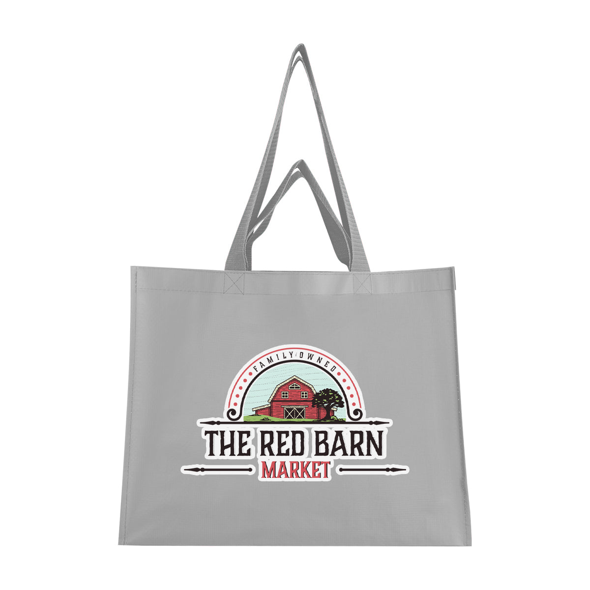 Matte Laminated Recycled Dual Handle Shopper Tote Bag - Gray - Colorbrite