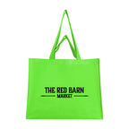 Matte Laminated Recycled Dual Handle Shopper Tote Bag - Lime Green - Silk Screen