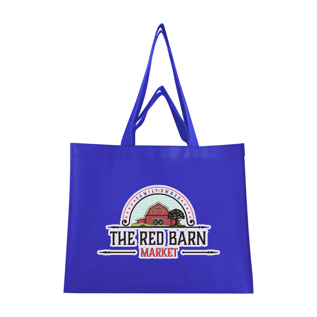 Matte Laminated Recycled Dual Handle Shopper Tote Bag - Royal Blue - Colorbrite