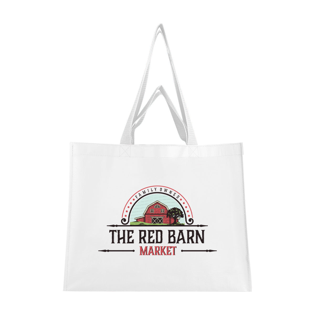 Matte Laminated Recycled Dual Handle Shopper Tote Bag - White - Colorbrite