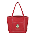 Medium Cotton Canvas Yacht Tote Bag, 24 oz - Red - Colorbrite