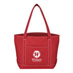 Medium Cotton Canvas Yacht Tote Bag, 24 oz - Red - Silk Screen