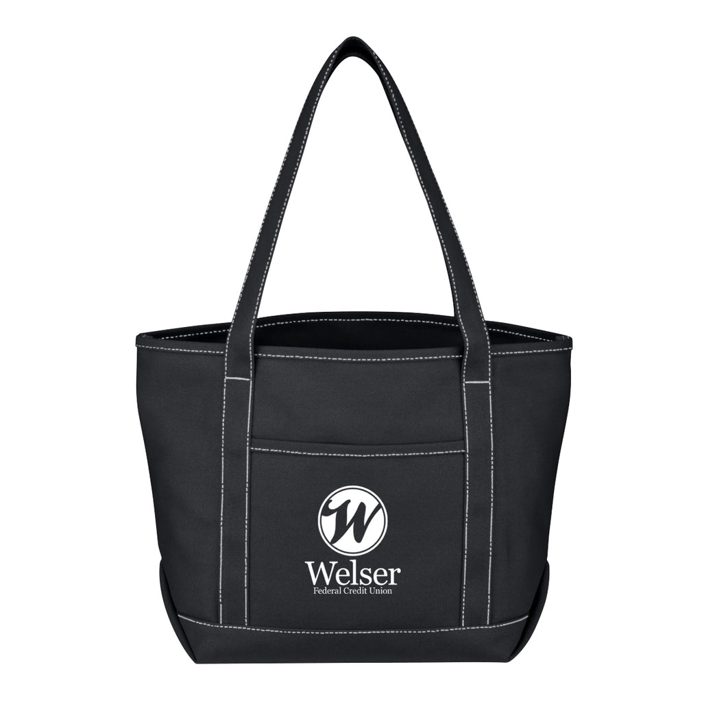 Medium Cotton Canvas Yacht Tote Bag, 24 oz - Silk Screen