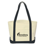 Medium Starboard Recycled Cotton Canvas Tote, 24 oz - Natural with Black - Silk Screen