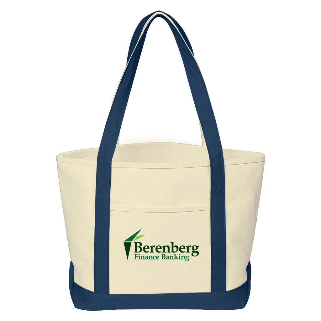 Medium Starboard Recycled Cotton Canvas Tote, 24 oz - Navy - Colorbrite